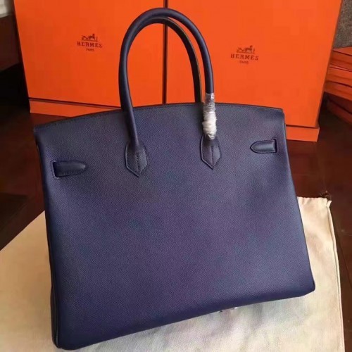 Hermes Sapphire Epsom Birkin 30cm Handmade Bag