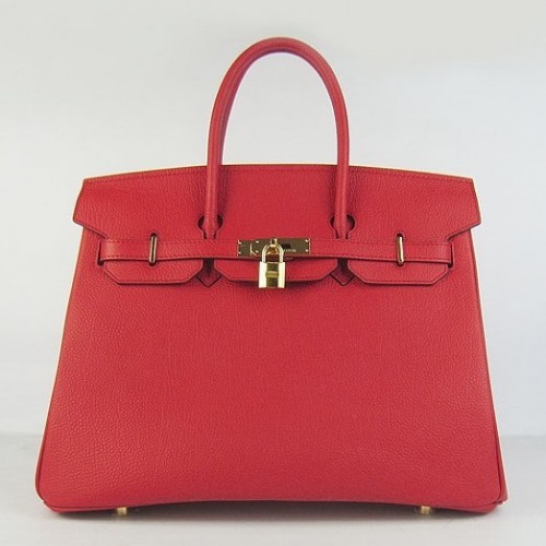 Hermes Birkin 30cm 35cm Bag In Red Togo Leather