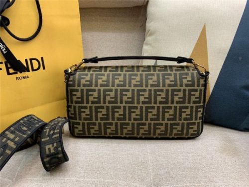 Fendi Baguette Jacquard FF Large Brown/Black bags