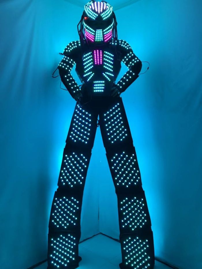 LED Robot Costume /LED Clothing Birthday Party Light Suits /Alexander Customized Size/ Robot Fabric Breathable Colors