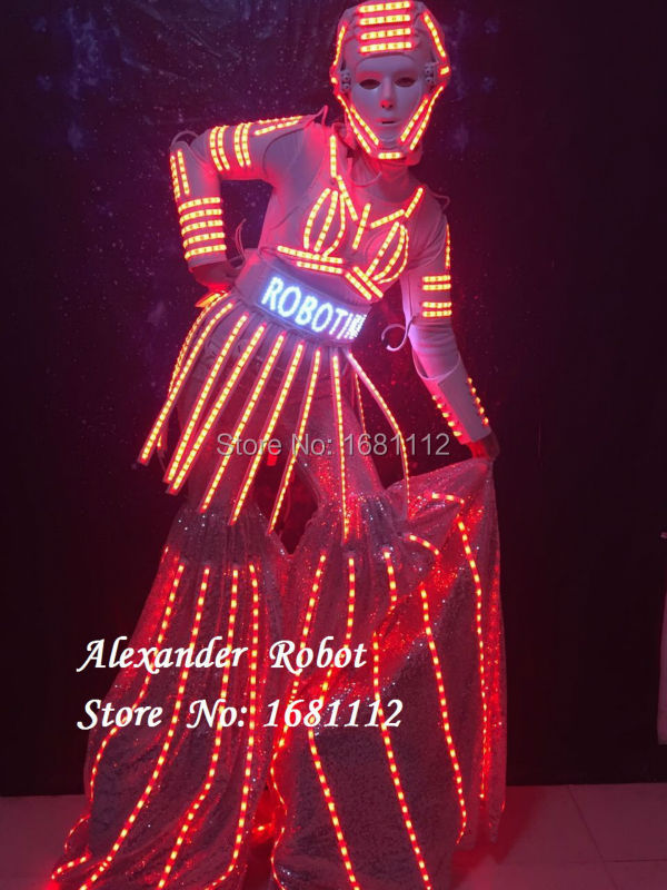 LED robot girl Costume /women LED Clothing / Light suits / LED Robot suits /  david robot /  n robot