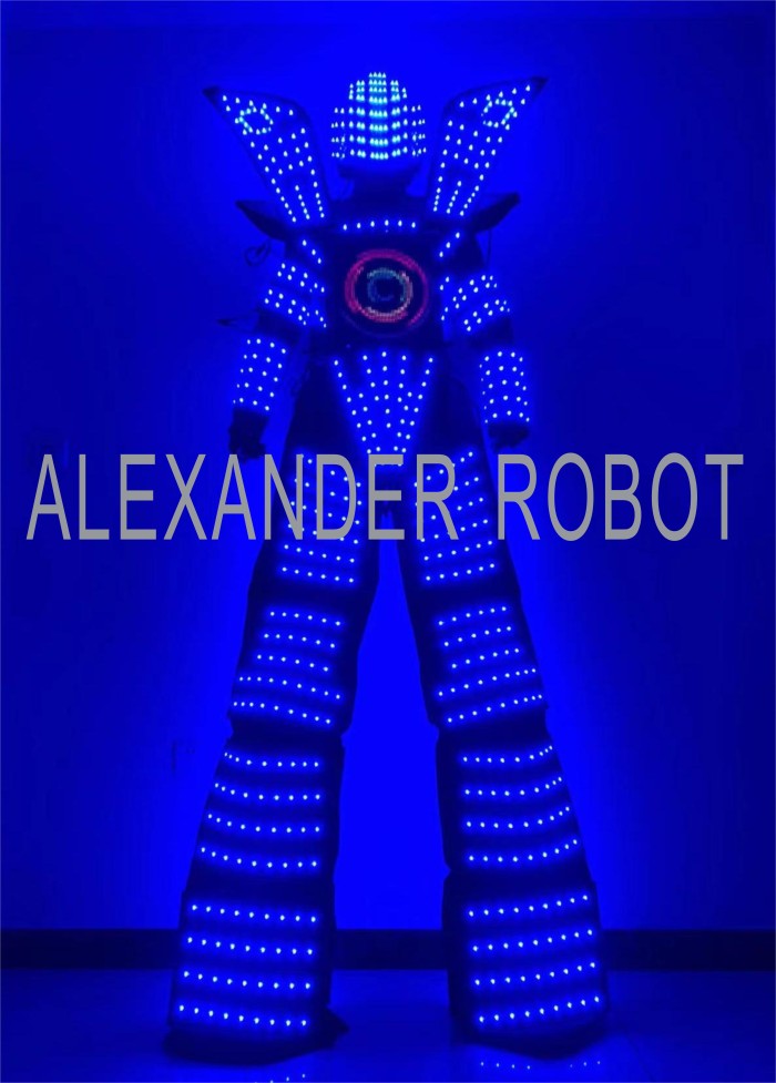Full Color Smart Pixels LED Robot Suit Costume Clothes Stilts Walker Costume LED Lights Luminous Jacket Stage Dance Performance Alexander robot
