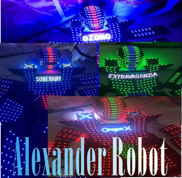 LED Robot  Costume  Clothes Stilts Walker LED Suit  Include  Laser Gloves INCIUDE SHIPPING