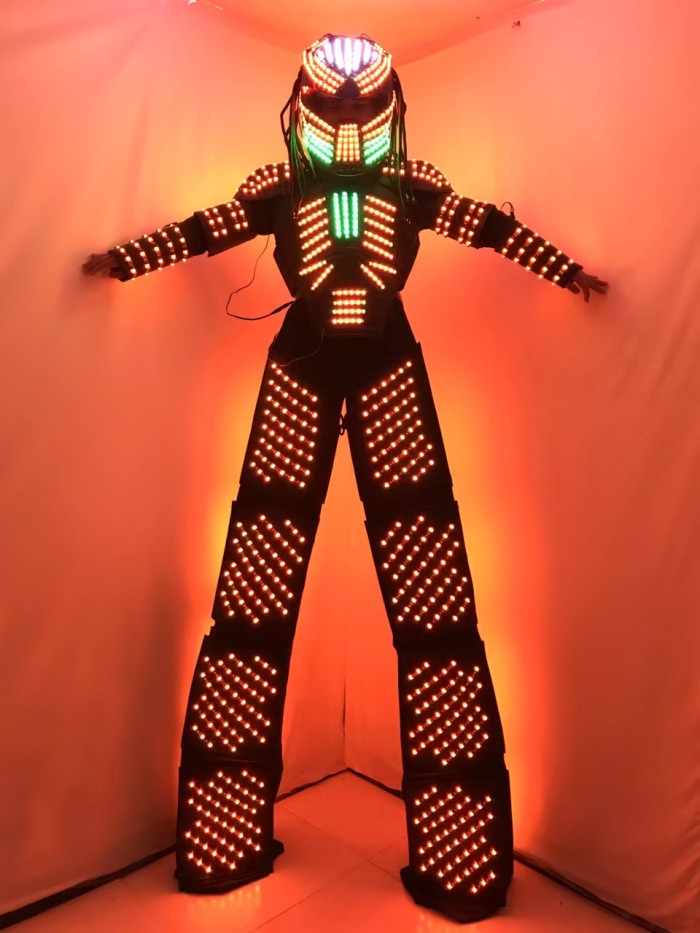 LED Robot Costume /LED Clothing Birthday Party Light Suits /Alexander Customized Size/ Robot Fabric Breathable Colors