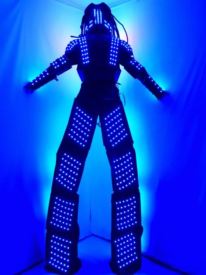 LED Robot Costume /LED Clothing Birthday Party Light Suits /Alexander Customized Size/ Robot Fabric Breathable Colors