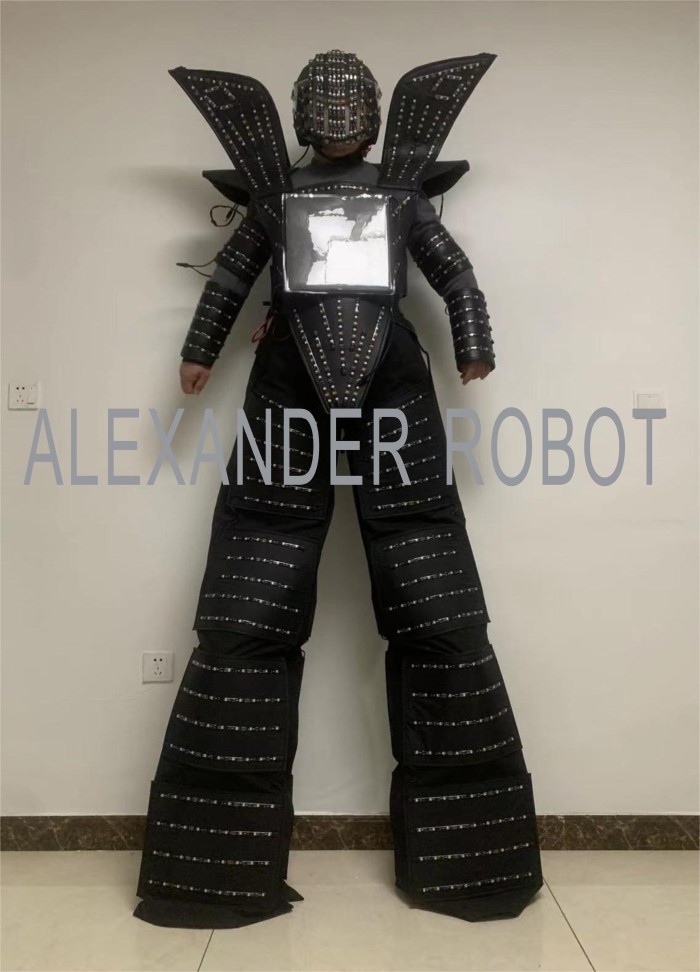 Full Color Smart Pixels LED Robot Suit Costume Clothes Stilts Walker Costume LED Lights Luminous Jacket Stage Dance Performance Alexander robot