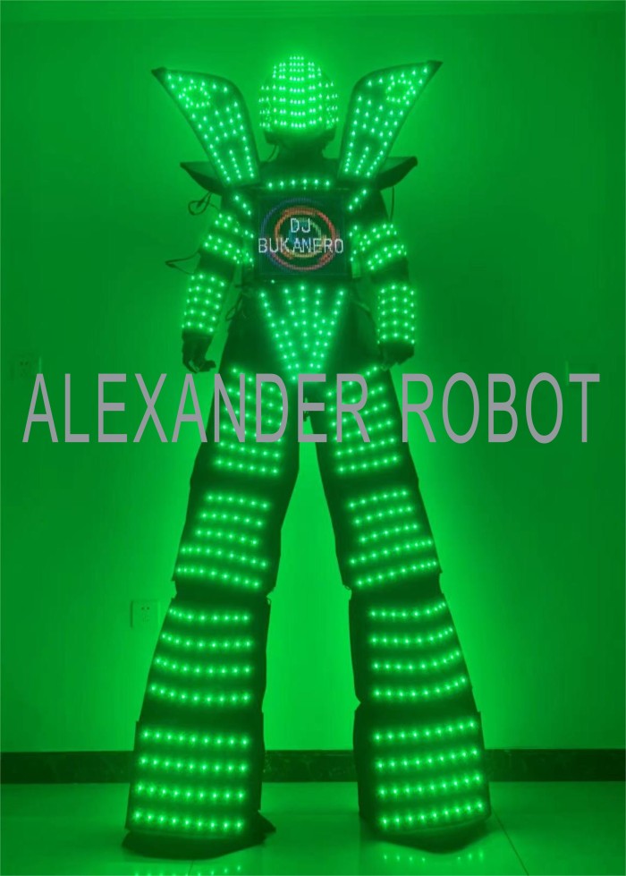 Full Color Smart Pixels LED Robot Suit Costume Clothes Stilts Walker Costume LED Lights Luminous Jacket Stage Dance Performance Alexander robot