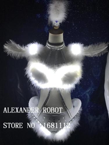 Luminous costume/ woman luminous costume led/LED Ballet costume party/Ladies bra luminous shorts