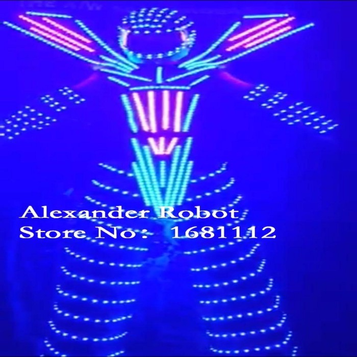 Traje LED Robot Costume led Clothes Stilts Walker Costume LED Suit Costume Helmet Laser Gloves‘s Alexanderrobot