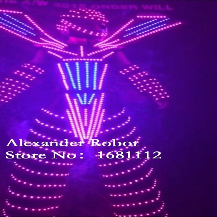 Traje LED Robot Costume led Clothes Stilts Walker Costume LED Suit Costume Helmet Laser Gloves‘s Alexanderrobot