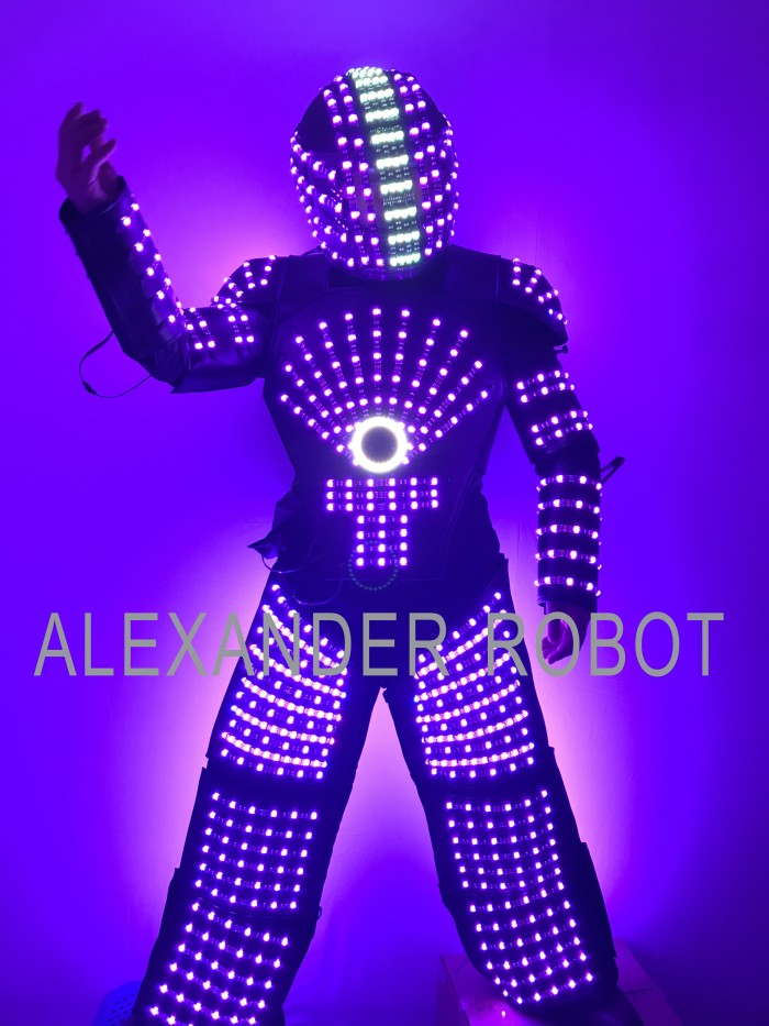 LED Robot Costumes Clothes LED Lights Luminous Stage Dance Performance Show Dress for Night Club Led Predator Costume Rave Outfit Luminous Suits Clothing Hora Loca Party Abiti Led Robot Costumes