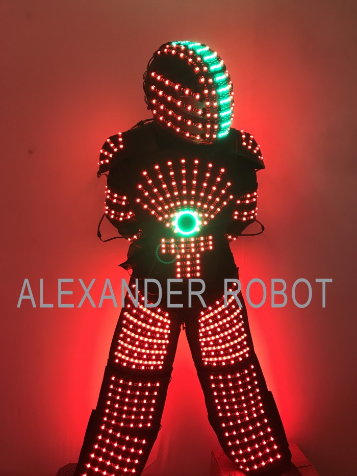 LED Robot Costumes Clothes LED Lights Luminous Stage Dance Performance Show Dress for Night Club Led Predator Costume Rave Outfit Luminous Suits Clothing Hora Loca Party Abiti Led Robot Costumes