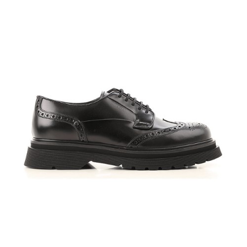 PRADA BRUSHED LEATHER DERBY BROGUE SHOES SHOES – PRS033