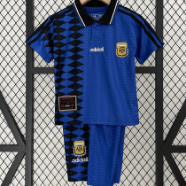 1994 Argentina Retro Away Kids  Soccer Jersey