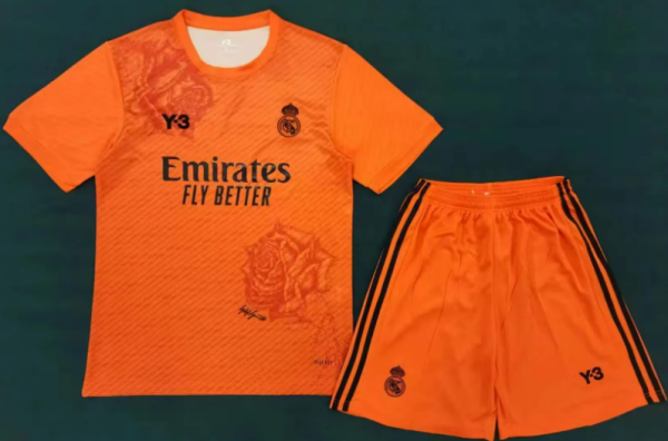 2024/25 RMA Y-3 Orange Kids Soccer Jersey