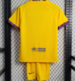 2022/23 Barcelona 4Th Yellow Kids Soccer Jersey