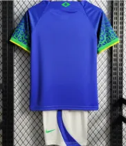 2022/23 Brazil Away Blue Kids Soccer Jersey