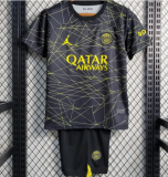 2022/23 PSG 4Th Black Glod Kids Soccer Jersey