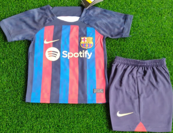 2022/23 Barcelona Home Kids Soccer Jersey