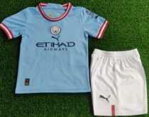 2022/23 Man City Home Kids Soccer Jersey