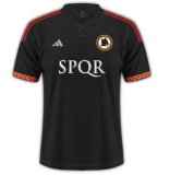 2023/24 Roma Third Black Fans Soccer Jersey 有胸前广告