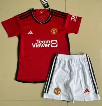 2023/24 Man United Home Red Kids Soccer Jersey