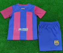 2023/24 Barcelona Home Kids Soccer Jersey