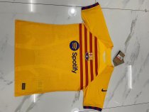 2022/23 Barcelona 4Th Yellow Kids Player Version Soccer Jersey
