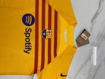 2022/23 Barcelona 4Th Yellow Kids Player Version Soccer Jersey