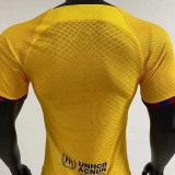 2022/23 Barcelona 4Th Yellow Kids Player Version Soccer Jersey