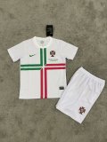 2012 Portugal Away White Retro Kids Soccer Jersey