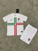2012 Portugal Away White Retro Kids Soccer Jersey
