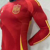 2024/25 Spain Home Red Long Sleeve Jersey Player Version