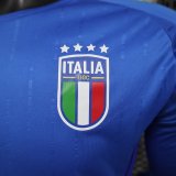 2024/25 Italy Home Long Sleeve Soccer Jersey Player Version