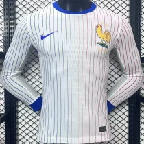 2024/25 France Away Long Sleeve Soccer Jersey Player Version