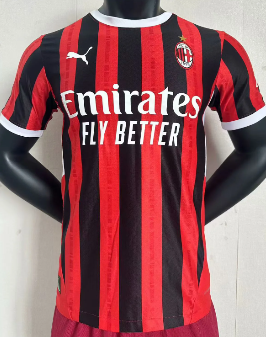 2024/25 AC Milan Home Red Soccer Jersey Player Version
