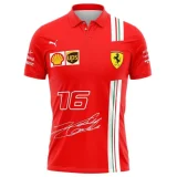2022 Ferrari F1 Charles POLO Team T-Shirt Leclerc #16