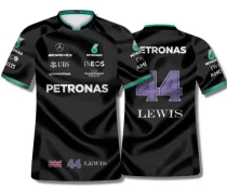 2022 Mercedes AMG Petronas F1 Black Team T-Shirt LEWIS #44