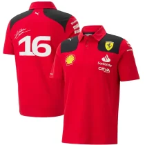 2023 Ferrari F1 Charles Leclerc #16 Red POLO T-Shirt