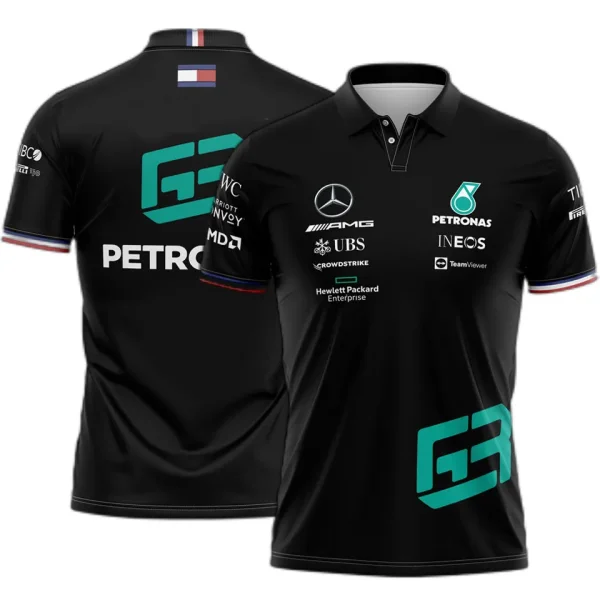 2022 Mercedes AMG F1 Black Team POLO T-Shirt Petronas #63
