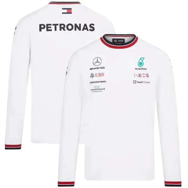 2022 Mercedes AMG Petronas F1 White Long Sleeve Team T-Shirt