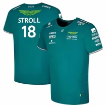 2023 Aston Martin F1 Green Team T-Shirt STROLL #18