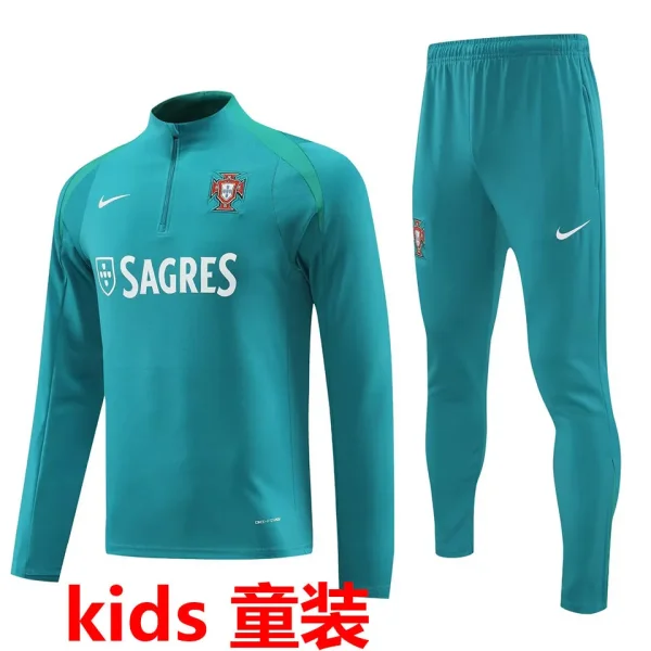 2024/25 Portugal Green Kids Sweater Tracksuit