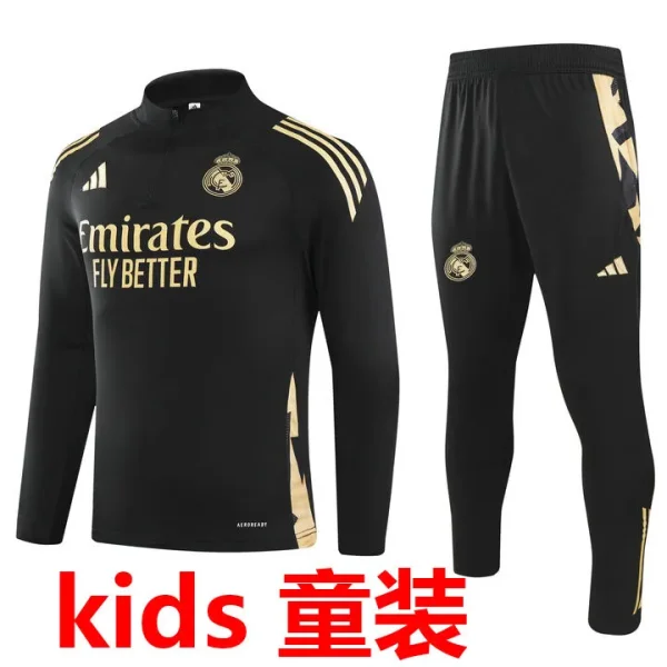 2024/25 RMA Black Kids Sweater Tracksuit