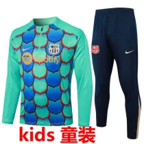 2024/25 Barcelona Green Kids Sweater Tracksuit
