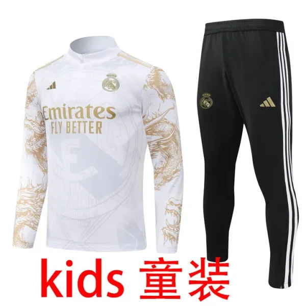 2024/25 RMA White Kids Sweater Tracksuit