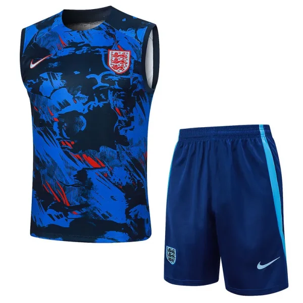 2024 England Blue Inkjet Vest Training Jersey