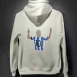2023 Argentina White Hoodie MESSI #10