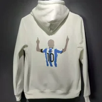 2023 Argentina White Hoodie MESSI #10