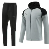 2024/25 PU~ Grey Hoodie Zipper Zipper Jacket Tracksuit